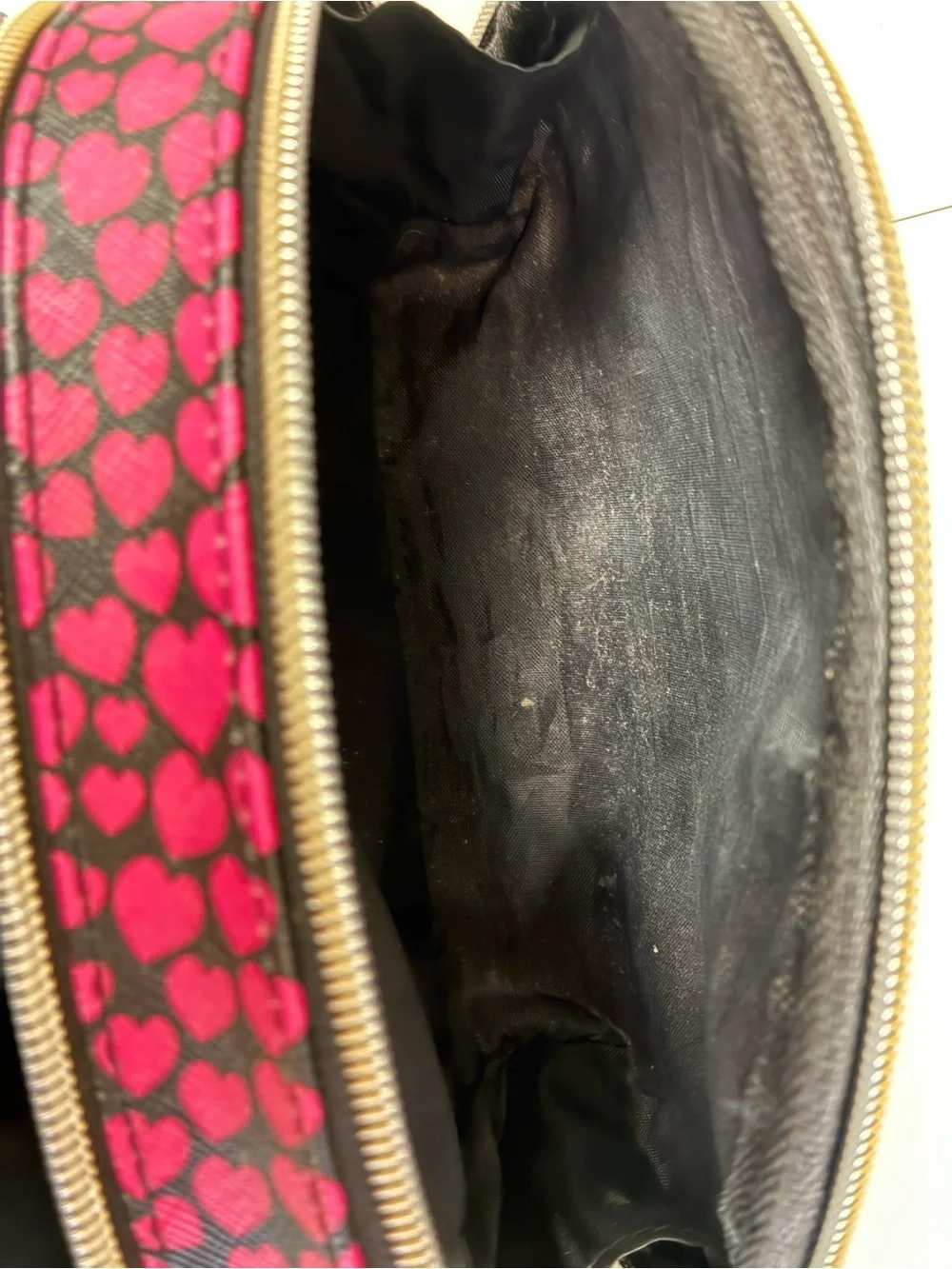 Dabney Lee Pink Heart Print Cosmetic Pouch